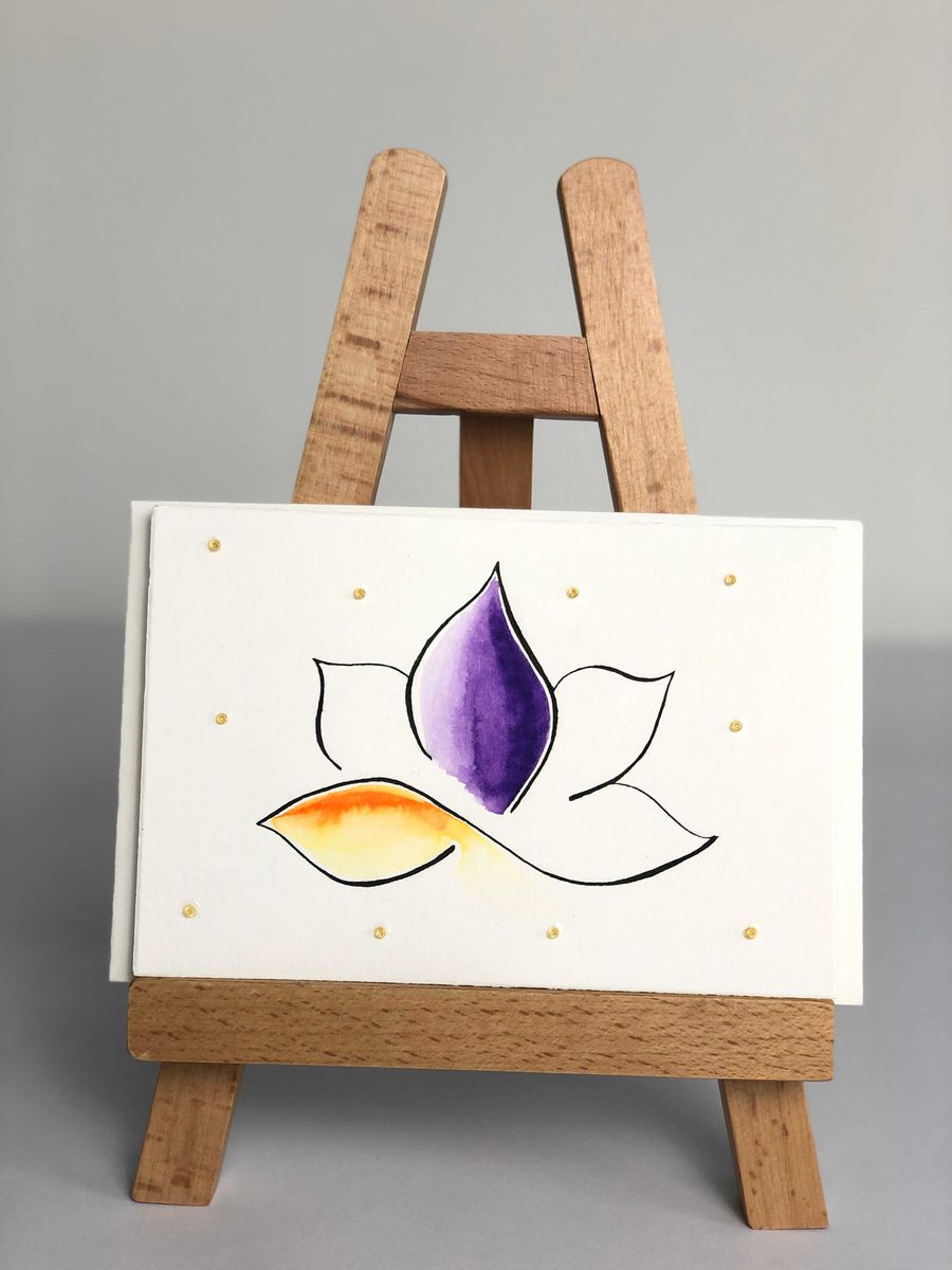 Lotusblüte, Violett-Orange
